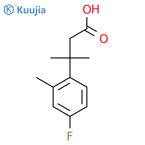 3-(4-fluoro-2-methylphenyl)-3-methylbutanoic acid structure