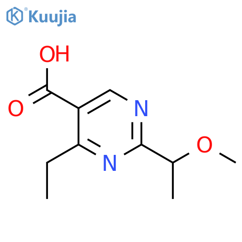 4-Ethyl-2-(1-methoxyethyl)pyrimidine-5-carboxylic acid structure