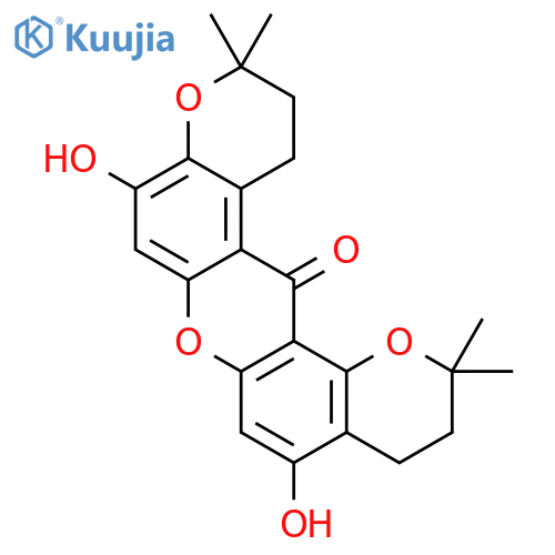 2H-Dipyrano[2,3-a:2',3'-j]xanthen-14(11H)-one,3,4,12,13-tetrahydro-5,9-dihydroxy-2,2,11,11-tetramethyl- structure