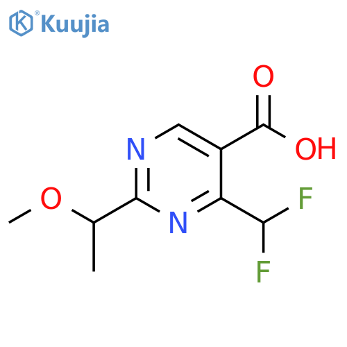 5-Pyrimidinecarboxylic acid, 4-(difluoromethyl)-2-(1-methoxyethyl)- structure