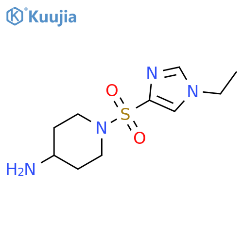 1-(1-Ethyl-1H-imidazole-4-sulfonyl)-piperidin-4-ylamine structure
