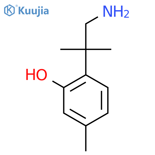 2-(1-amino-2-methylpropan-2-yl)-5-methylphenol structure