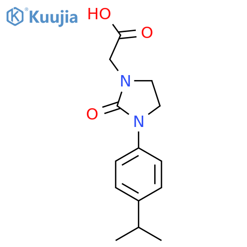 2-{2-oxo-3-4-(propan-2-yl)phenylimidazolidin-1-yl}acetic acid structure