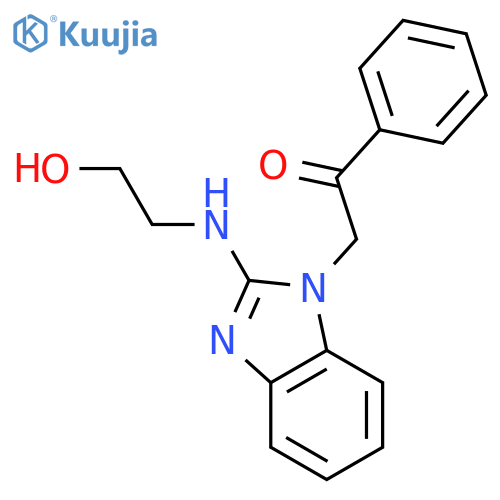 2-(2-((2-Hydroxyethyl)amino)-1H-benzo[d]imidazol-1-yl)-1-phenylethanone structure