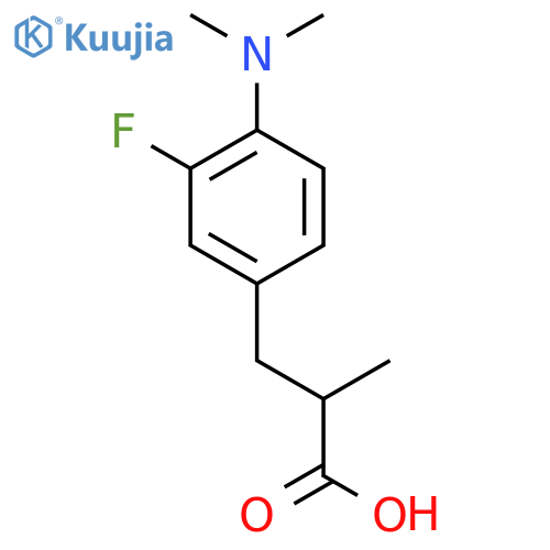 3-4-(dimethylamino)-3-fluorophenyl-2-methylpropanoic acid structure
