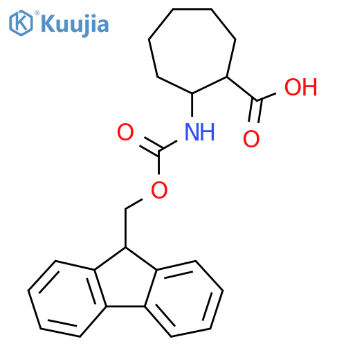 2-(9H-fluoren-9-ylmethoxycarbonylamino)cycloheptane-1-carboxylic acid structure