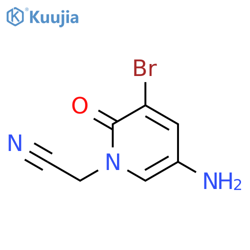 2-(5-amino-3-bromo-2-oxo-1,2-dihydropyridin-1-yl)acetonitrile structure