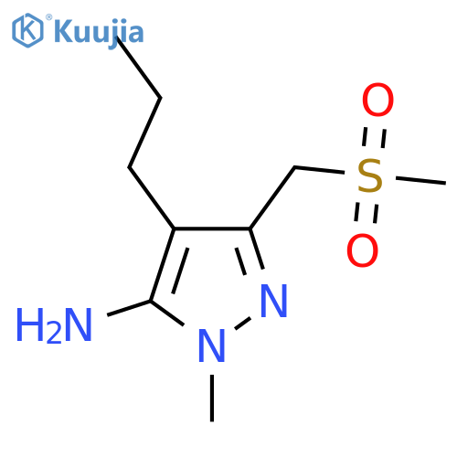 3-(methanesulfonylmethyl)-1-methyl-4-propyl-1H-pyrazol-5-amine structure