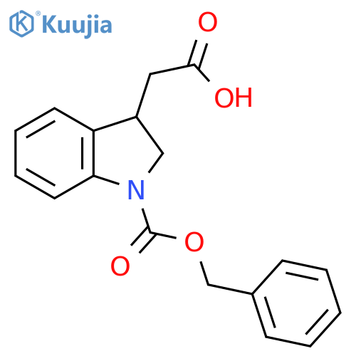 2-{1-(benzyloxy)carbonyl-2,3-dihydro-1H-indol-3-yl}acetic acid structure