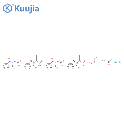 Dirhodium tetrakis[n-phthaloyl-(s)-tert-leucinate] bis(ethyl acetate) adduct structure