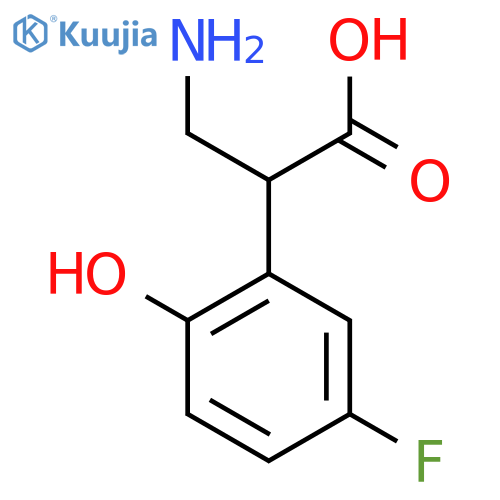 3-amino-2-(5-fluoro-2-hydroxyphenyl)propanoic acid structure