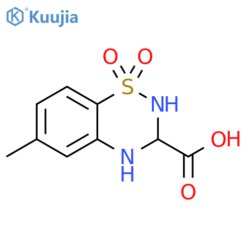 6-methyl-1,1-dioxo-3,4-dihydro-2H-1lambda6,2,4-benzothiadiazine-3-carboxylic acid structure