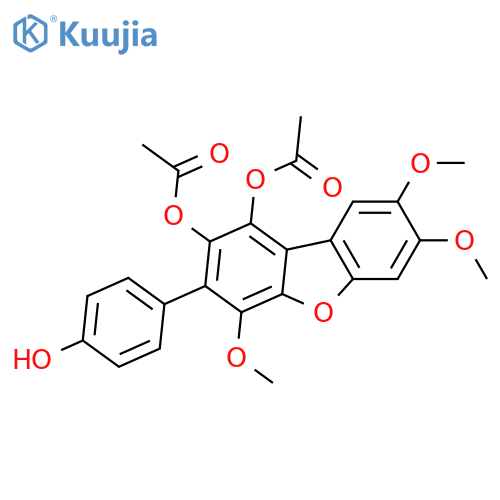 1,2,4,7,8-Pentahydroxy-3-(4-hydroxyphenyl)dibenzofuran; 4,7,8-Tri-Me ether, 1,2-di-Ac structure