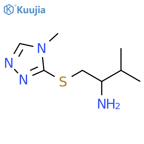3-methyl-1-(4-methyl-4H-1,2,4-triazol-3-yl)sulfanylbutan-2-amine structure