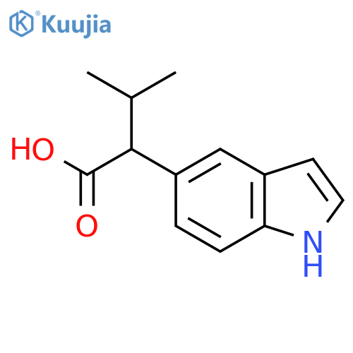 2-(1H-indol-5-yl)-3-methylbutanoic acid structure