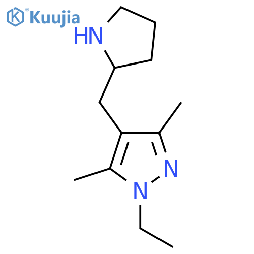 1-ethyl-3,5-dimethyl-4-(pyrrolidin-2-yl)methyl-1H-pyrazole structure