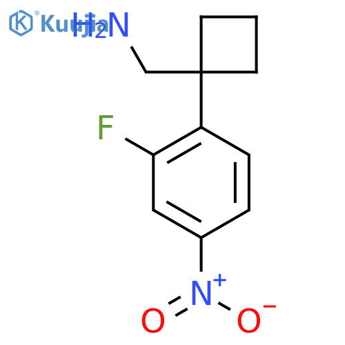 1-(2-fluoro-4-nitrophenyl)cyclobutylmethanamine structure