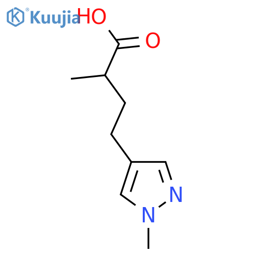 2-methyl-4-(1-methyl-1H-pyrazol-4-yl)butanoic acid structure