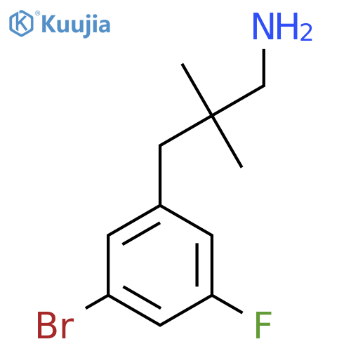 3-(3-Bromo-5-fluorophenyl)-2,2-dimethylpropan-1-amine structure