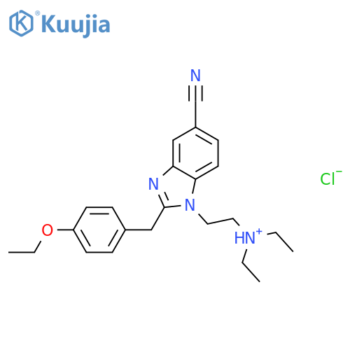 1H-Benzimidazole-5-carbonitrile,1-[2-(diethylamino)ethyl]-2-[(4-ethoxyphenyl)methyl]-, hydrochloride (1:1) structure