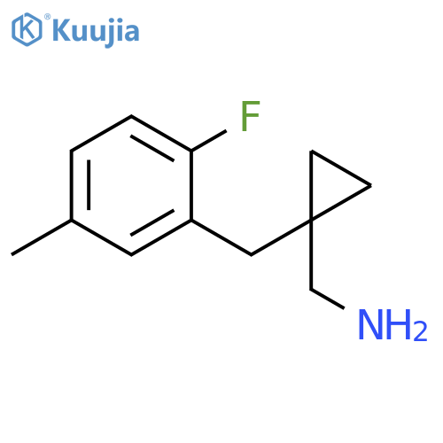{1-(2-fluoro-5-methylphenyl)methylcyclopropyl}methanamine structure
