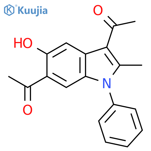 Ethanone, 1,1'-(5-hydroxy-2-methyl-1-phenyl-1H-indole-3,6-diyl)bis- structure