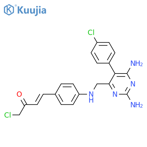 3-Buten-2-one,1-chloro-4-[4-[[[2,6-diamino-5-(4-chlorophenyl)-4-pyrimidinyl]methyl]amino]phenyl]- structure