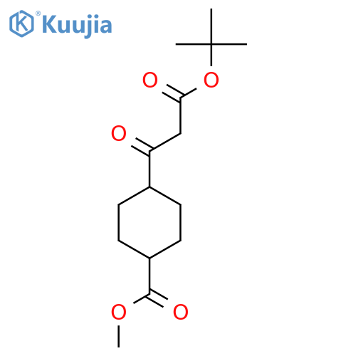 Methyl trans-4-(3-tert-butoxy-3-oxopropanoyl)cyclohexanecarboxylate structure