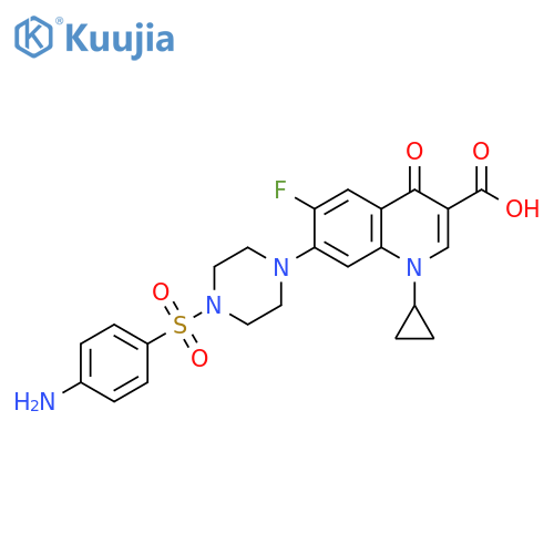 3-Quinolinecarboxylicacid,7-[4-[(4-aminophenyl)sulfonyl]-1-piperazinyl]-1-cyclopropyl-6-fluoro-1,4-dihydro-4-oxo- structure