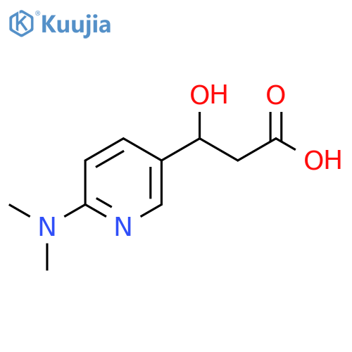 3-6-(dimethylamino)pyridin-3-yl-3-hydroxypropanoic acid structure