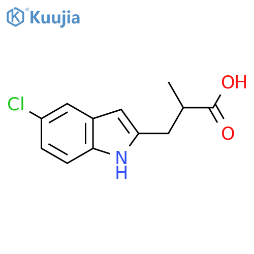 3-(5-chloro-1H-indol-2-yl)-2-methylpropanoic acid structure