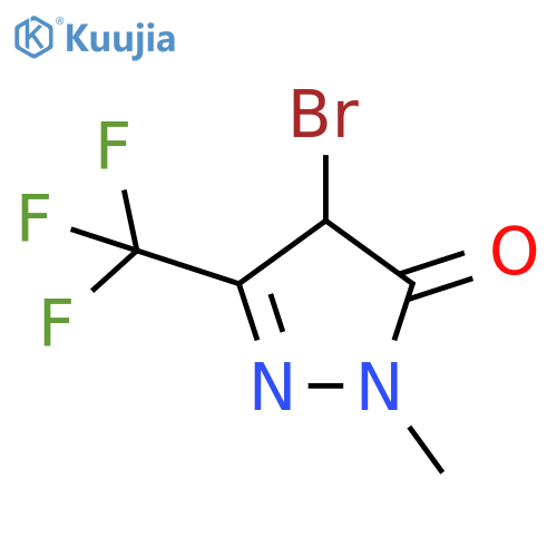 4-bromo-1-methyl-3-(trifluoromethyl)-4,5-dihydro-1H-pyrazol-5-one structure