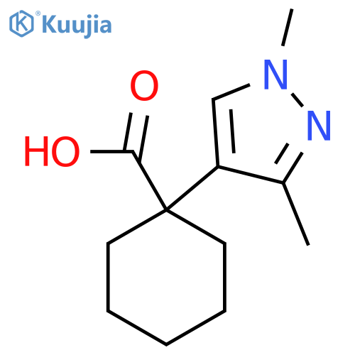 1-(1,3-dimethyl-1H-pyrazol-4-yl)cyclohexane-1-carboxylic acid structure