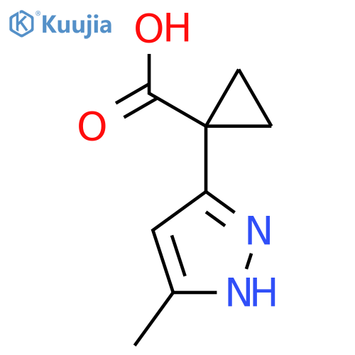 1-(5-methyl-1H-pyrazol-3-yl)cyclopropane-1-carboxylic acid structure