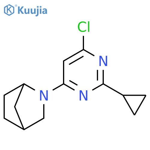2-(6-chloro-2-cyclopropylpyrimidin-4-yl)-2-azabicyclo[2.2.1]heptane structure