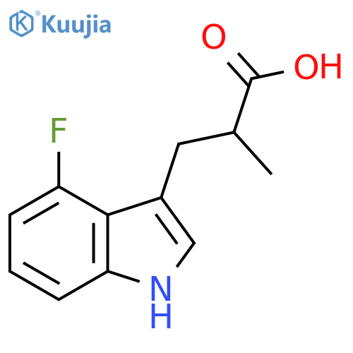 3-(4-fluoro-1H-indol-3-yl)-2-methylpropanoic acid structure