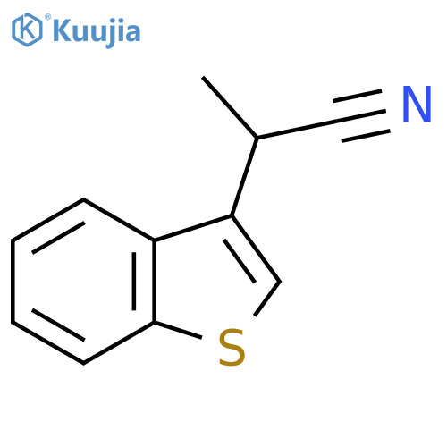 2-(1-benzothiophen-3-yl)propanenitrile structure