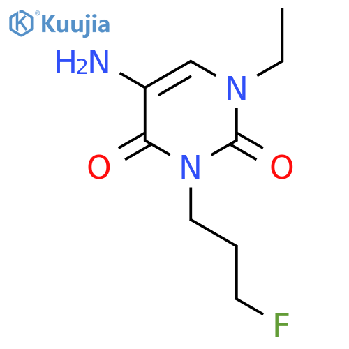5-amino-1-ethyl-3-(3-fluoropropyl)-1,2,3,4-tetrahydropyrimidine-2,4-dione structure