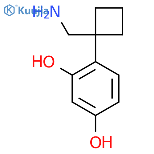 4-1-(aminomethyl)cyclobutylbenzene-1,3-diol structure