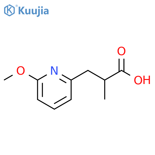 3-(6-methoxypyridin-2-yl)-2-methylpropanoic acid structure