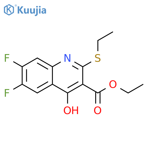 Ethyl 2-(ethylthio)-6,7-difluoro-4-hydroxyquinoline-3-carboxylate structure