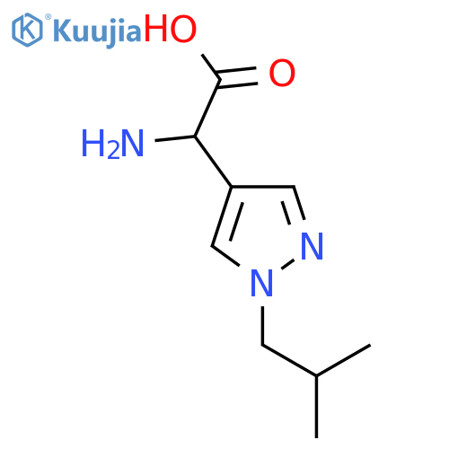 2-amino-2-1-(2-methylpropyl)-1H-pyrazol-4-ylacetic acid structure