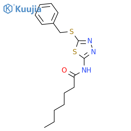 Heptanamide, N-[5-[(phenylmethyl)thio]-1,3,4-thiadiazol-2-yl]- structure