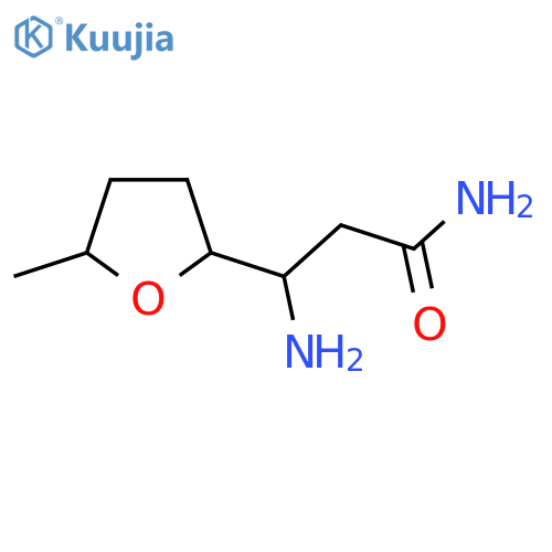 3-Amino-3-(5-methyloxolan-2-yl)propanamide structure