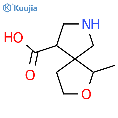 1-methyl-2-oxa-7-azaspiro4.4nonane-9-carboxylic acid structure