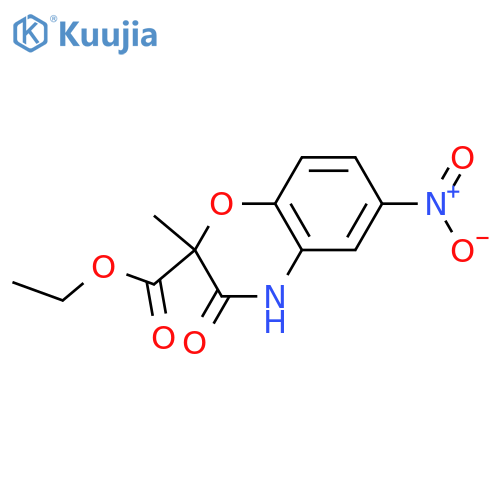 Ethyl 2-methyl-6-nitro-3-oxo-3,4-dihydro-2H-1,4-benzoxazine-2-carboxylate structure