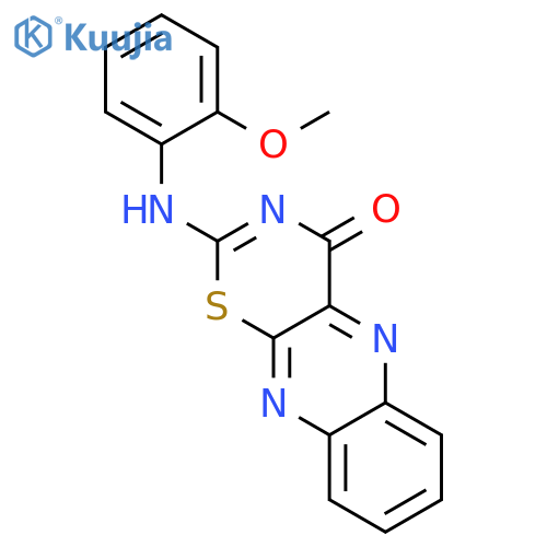 4H-1,3-Thiazino[5,6-b]quinoxalin-4-one,2-[(2-methoxyphenyl)amino]- structure