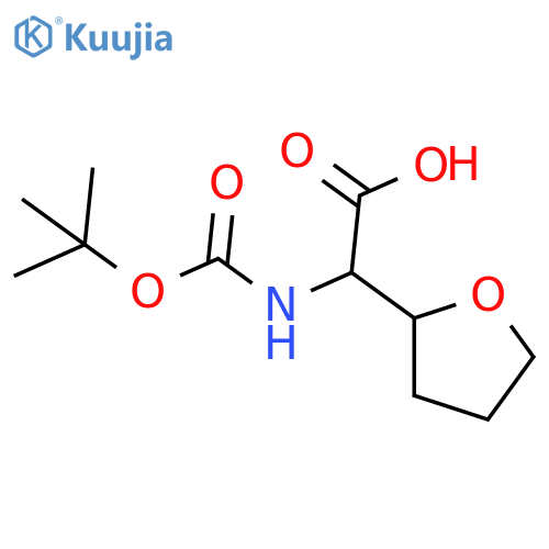 2-{(tert-butoxy)carbonylamino}-2-(oxolan-2-yl)acetic acid structure