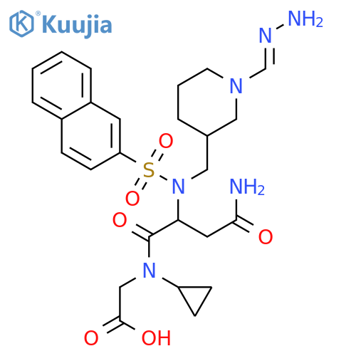 Glycine,N-[[(3S)-1-(aminoiminomethyl)-3-piperidinyl]methyl]-N2-(2-naphthalenylsulfonyl)-L-asparaginyl-N-cyclopropyl- structure