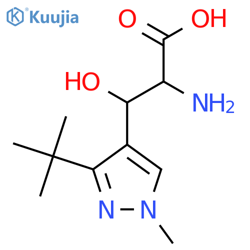 2-amino-3-(3-tert-butyl-1-methyl-1H-pyrazol-4-yl)-3-hydroxypropanoic acid structure
